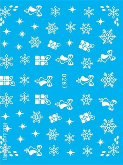 Christmas Gift Snow Watermark Nail Polish Stickers Manicure