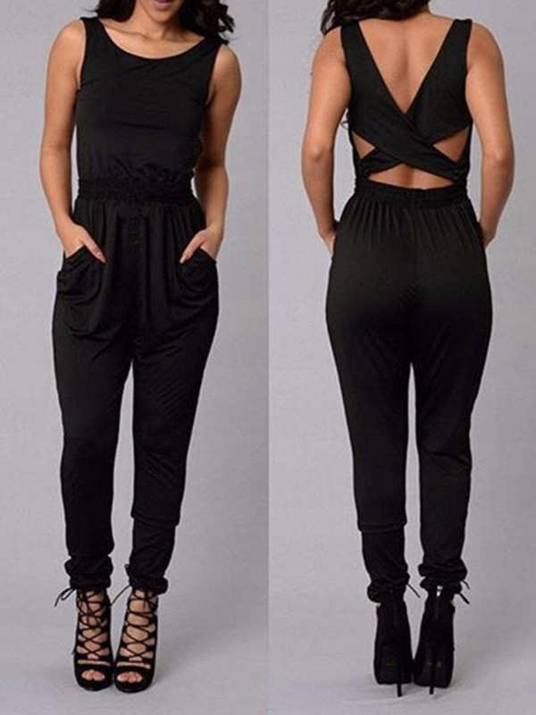 Sexy Women Sleeveless Romper High Quality Casual Playsuit Romper Jumpsuit  Long Pants