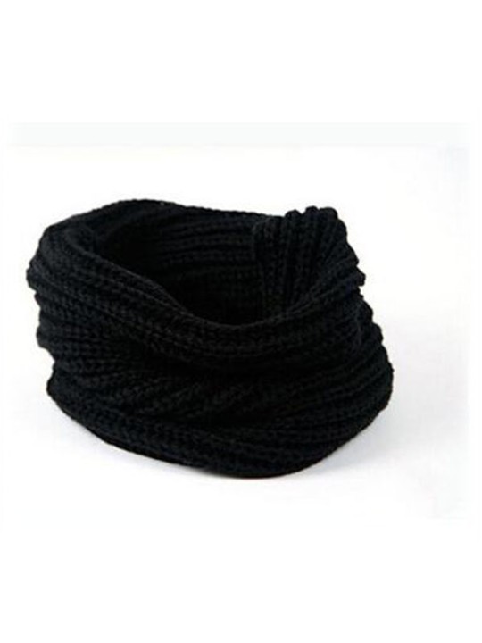 GO US Women Winter Warm Infinity 2 Circle Cable Knit Cowl Neck Lång Scarves Sjal