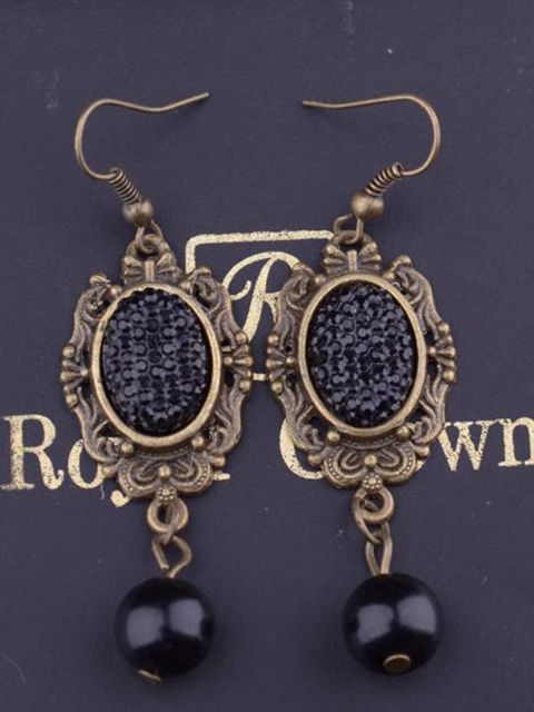 Kvinnor hänge pärlor legering viktoriansk Steampunk stil Waterdrop lång dinglar örhänge