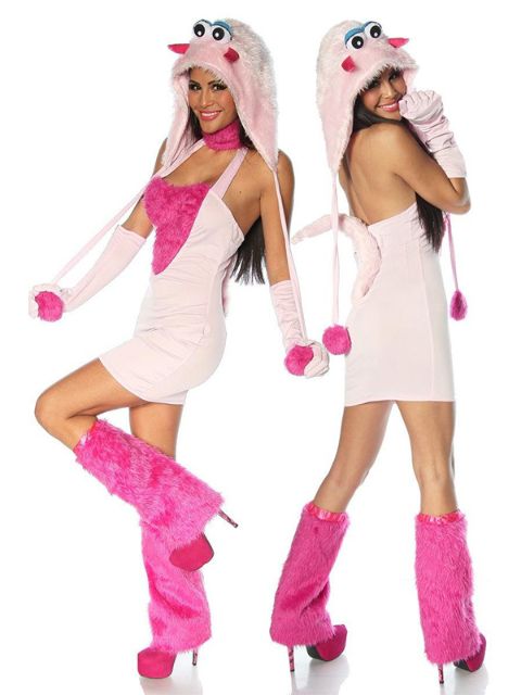 Jólagjöf Furry Cotton Candy Monster búningar 4ST Halloween Rave Fatnaður