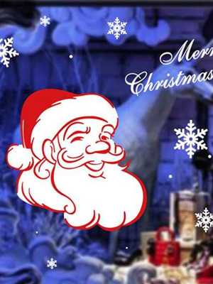 Fashion Christmas Home Decoration Nice Santa Removable Stickers Wall Window Stickers