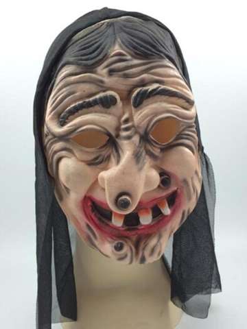 Weird Old Woman Face Mask Halloween Dance Party Use Accessories