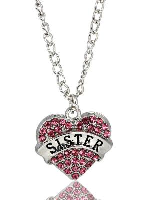 Hot Sale Sister Letter Print Fashion Englishletter Jewelry Girls Chain Pendant Necklace Jewelry Accessories For Women