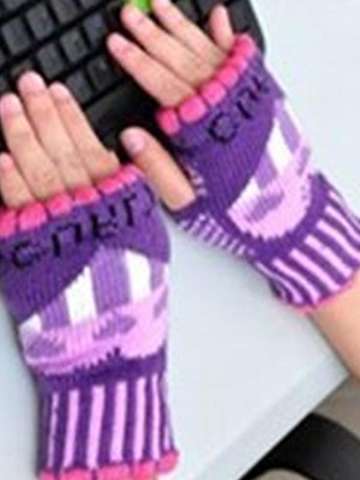 Fashion Female Long Gloves Half Finger Autumn Winter knitted Gloves Girls Lovely Glove