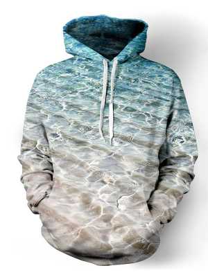 Hipster Young Fashion Unisex Waterlines Pattern Casual Hoodies Pullovers Outwear