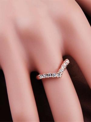 Top Quality Lover Hot Sell Elegant 18K Rose Gold Plated Wedding Ring Austrian Crystals Full Sizes