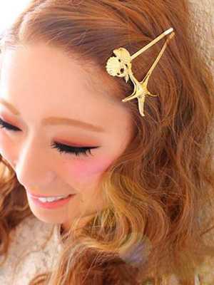 Women's Fashion New Lovely Star Starfish Conch Hair Clip Headwear Hair Accessories