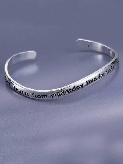 2015 Trendy Fashion Simple Charm Letters Carved Bracelet Cuff Bangle For Women Lover Fashion Jewelry