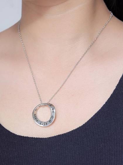 New Rings Drop With English Motto Print Chain Pendant Necklace Jewelry Accessories Gifts