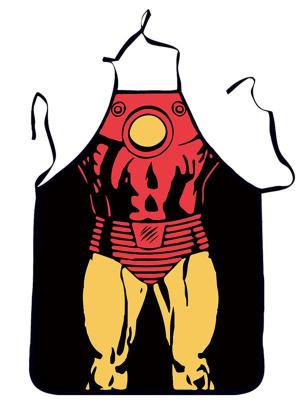 Unisex Sexy Iron Man Printing Theme Apron Creative Cooking Aprons Costume Gifts