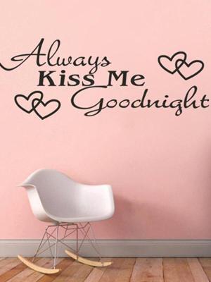 Always Kiss Me Goodnight Creative Quotes Waterproof Removable Wall Decals Diy Wall Stickers Home Decor Mural Arts