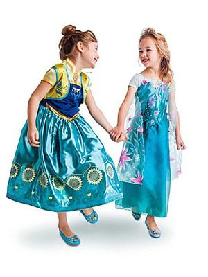 Frozen Free Fall Costume Elsa Princess Spring Short Sleeve Dress Girls Show Clothing Kids Garment Kids Costume
