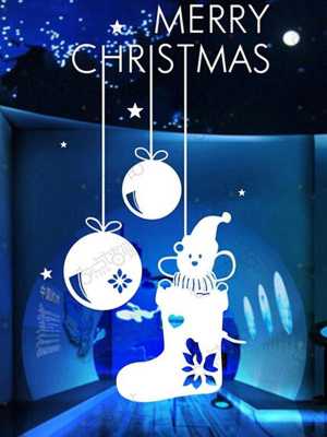 Merry Christmas Home Decoration Gift Stockings Santa Stickers Wall Window Stickers