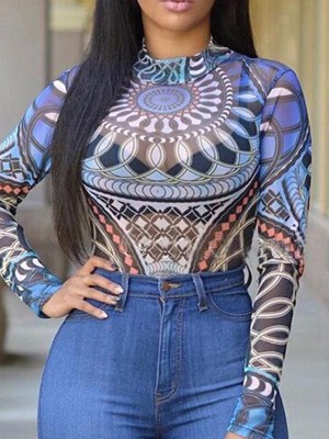 Women's Fashion Stand-Round Neck Strapless vintage Casual T-shirt Tight Top Tee