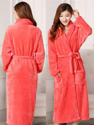 Fashion Winter Warm Sleepwear Robes Solid Women's Bathrobe Dress Gowns Casual Negligees Home Clothing