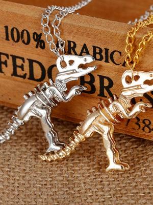 3D Pendant Necklace Jurassic Dinosaur Tyrannosaurus Animals Necklace Long  Punk Necklaces Fashion Jewelry