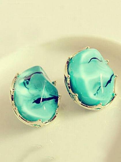New Fashion Amber Resin Effect Large earrings Ear Stud Earrings