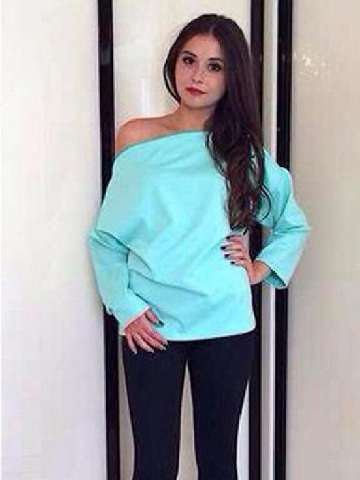 Fall Fashion Women's Long Sleeve Solid Color Casual Tops Sexy Boat Neck Loose T-shirt