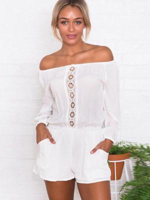 Sexy Women's Long Sleeve Rompers Casual Off Shoulder Jumpsuit One-pieces Teddies