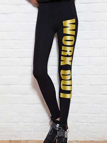 New Machine Gun Print Black Soft Cotton Leggings Tights Pants