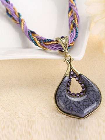 Women's New Geometric U Shape Chain Bohemian National Wind Pendant Necklace