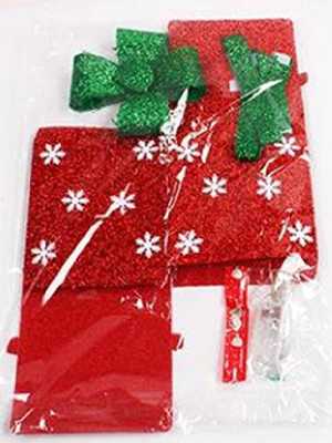 Foldable Snow Printed Christmas Gift Box Three-dimensional Hexagonal Gift Packs(20cm)