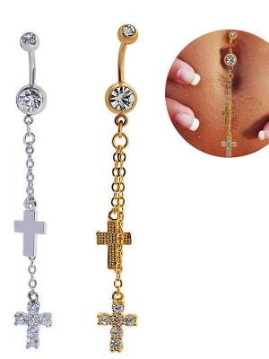 Hot Creative Fashion  Cross  Navel Buckle Body Piercing Jewelry Accessaries