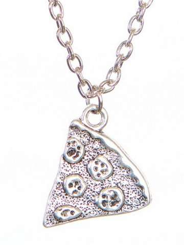 Women's Fashion Simple Pizza 6 Parts Splice  Silver Pendant Necklace
