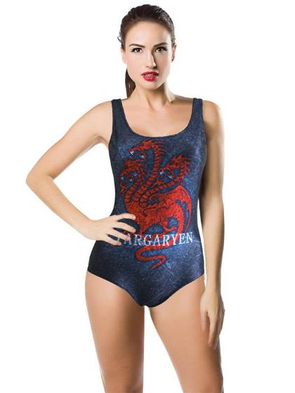 Women fashion Quality Game of Thrones Digital Print Targaryen  Romper Teddy Monokini Swimsuit Swimwear
