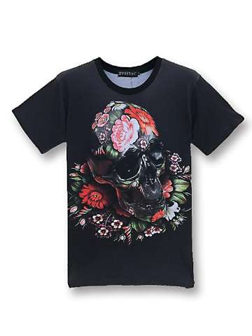 European high-grade 3D digital print women t shirt skull 3d pirate T-shirt clown printing short sleeve shirt