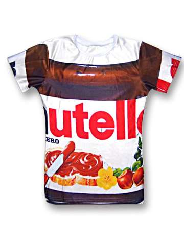 Fashion Hot 3D Print Nutella Casual Cotton Short Sleeves T-shirt Tops Tees