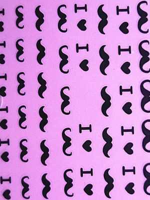 Black Beard Nail Decals Stickers Accessories Nail Polish Stickers Manicure