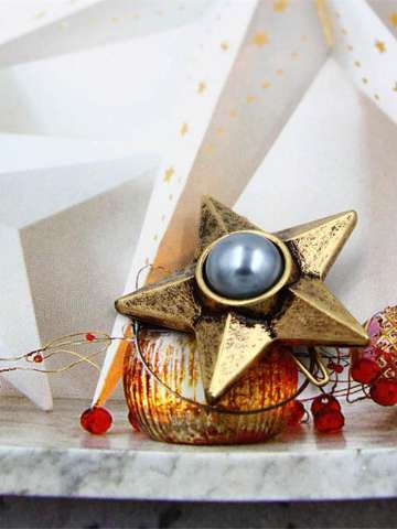 European and American trade jewelry pearl Korean version of the retro gold stars burn hairpin side clip