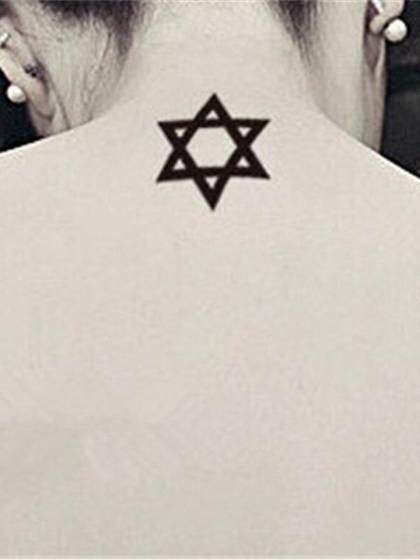 Men And Women Waterproof Fake Tattoo Stickers Hexagram Small Pattern Little Finger Fresh False Temporary Tattoo Stickers