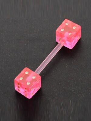 Hot Wholesale Fashion  Dice UV  Tongue Barbell Ring  Piercing