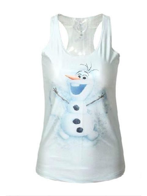 Women'S Frozen Olaf Digital Printed Sleeveless T Shirt Vest Tank Tops