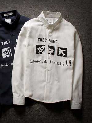 Unisex Couples Lovers Fashion Loose Slim Solid Shirt Turn Down Neck Long Sleeve Shirts Tops