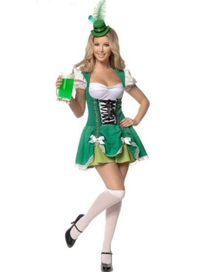 Luck Of The Irish Gal Beer Girl Carnival St. Patrick's Day Costume Halloween