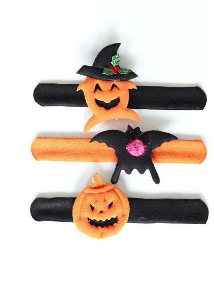 Halloween Light Clap Circle Bracelet Kids Gift Pumpkin Bat Ghost