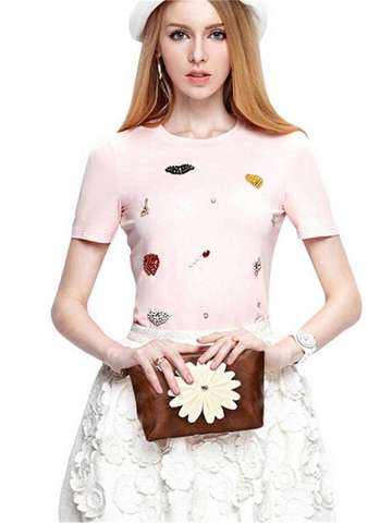 Girls Sunflower Design Mini Shoulder Bag PU Leather Crossbody Clutch Chain Bag Casual Handbag Purse