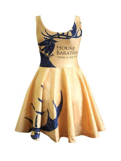 Game of Thrones Inspired 9 heraldrys Digital Print Skater Dress Vintage Ball Party Dresses