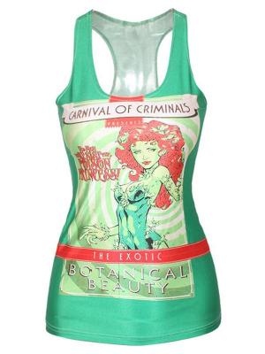 Women's Fashion Poison Ivy Digital Print Tank Top Summer T-shirt