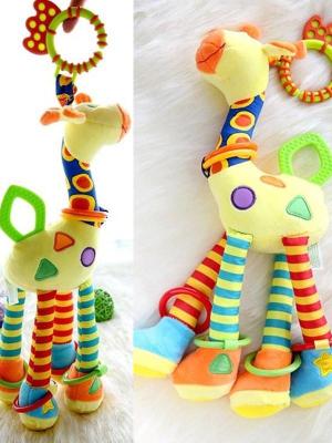 Kids Baby Infant Development Soft Animal Model Handbells Rattles Handle Toys Lovely Giraffe Toy