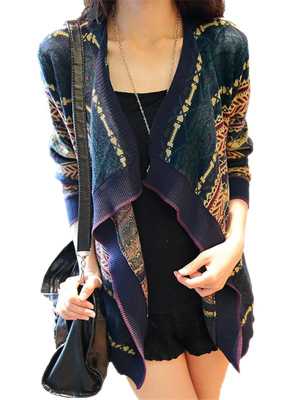 Women Girls Autumn New Fashion Punk Style Long Sleeve Cardigan Sweater Coat