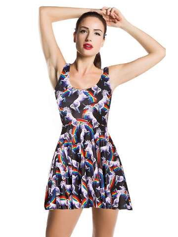 Women New Fashion Summer Sleeveless V Neck Bird Print Mini Beach Vest Tunic Simple Lady Party Dress