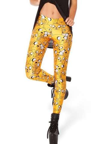 Trendy 3D Cartoon Print Adventure Time Casual Leggings Pants