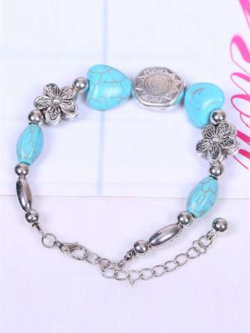 Natural creative  heart floral beautiful blue bracelet  decoration accessories
