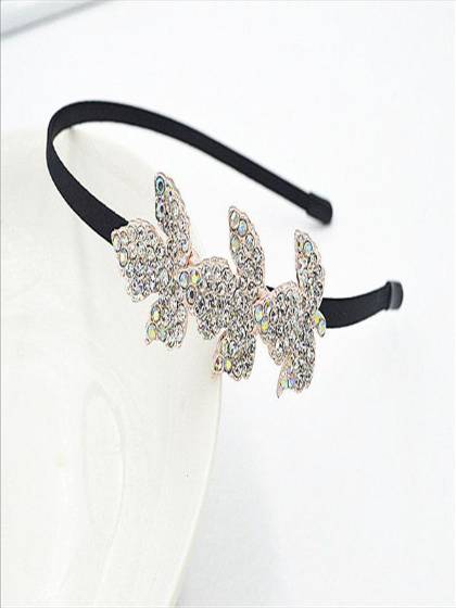 Women's New Cute Leaves Alloy Diamond Headband Headwear Hair Accessories