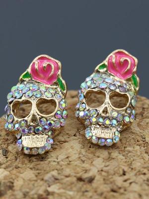 Western New Fashion Rose Skull Women's Popular Earrings Ear Studs Aliexpress Moldbaby Hot Wholesale